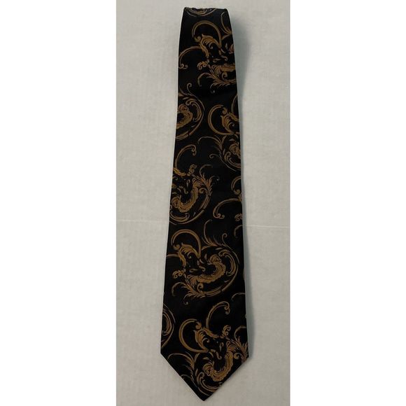 Dolce & Gabbana Cravatte Mens Tie 100% Silk Black/Gold Made In Italy $140 - Picture 9 of 9